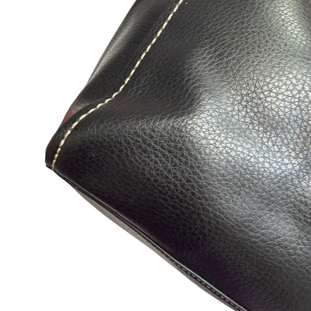 Coach black leather derby bag 58660